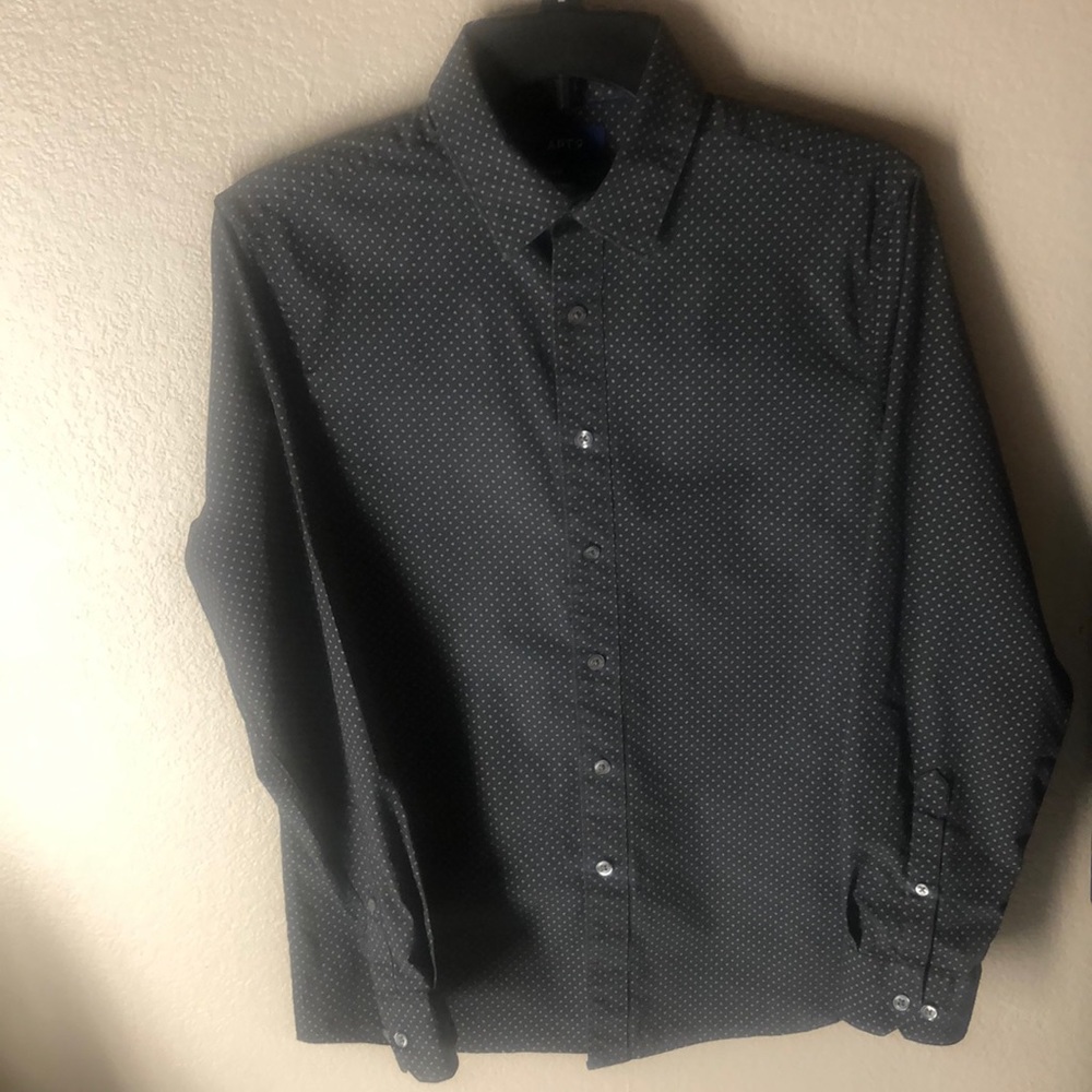 Men’s Grey Slim Fit Button Down Shirt